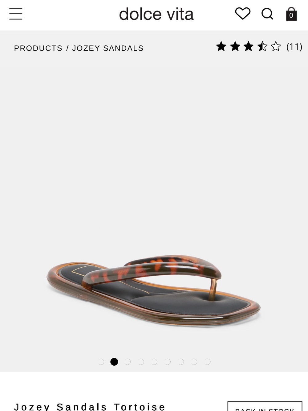 Dolce Vita Jozey Tortoiseshell Flip Sandals - Black and Brown